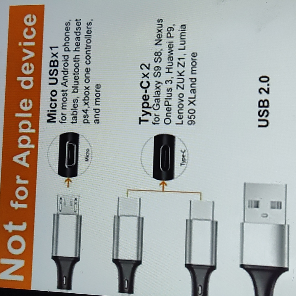 Multi-charging cable 6ft 2pack